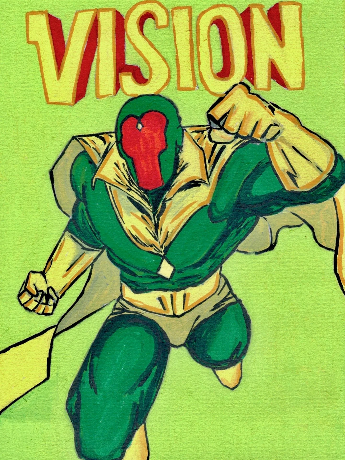 V is for Vision &mdash; Heart of Synthetic Hope 💎
 Vision is an android of unparalleled intellect and emotion, blending logic with humanity in pursuit of justice. From phasing through walls to wielding the Mind Stone, he proves that even artificial 