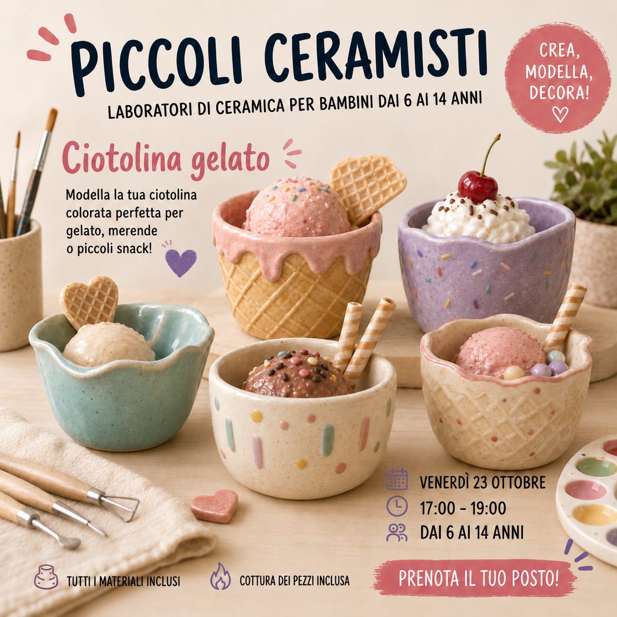 Piccoli Ceramisti: Ciotolina Gelato - Venerdì 23 Ottobre, 17:00-19:00