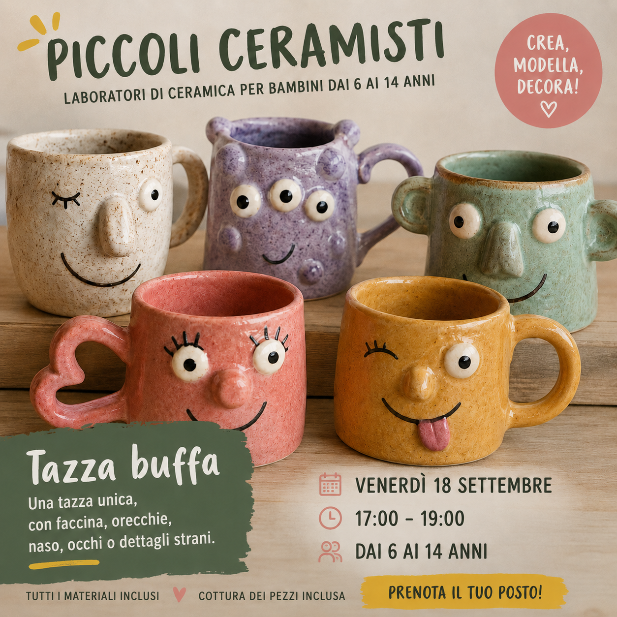 Piccoli Ceramisti: Tazza Buffa - Venerdì 18 Settembre, 17:00-19:00