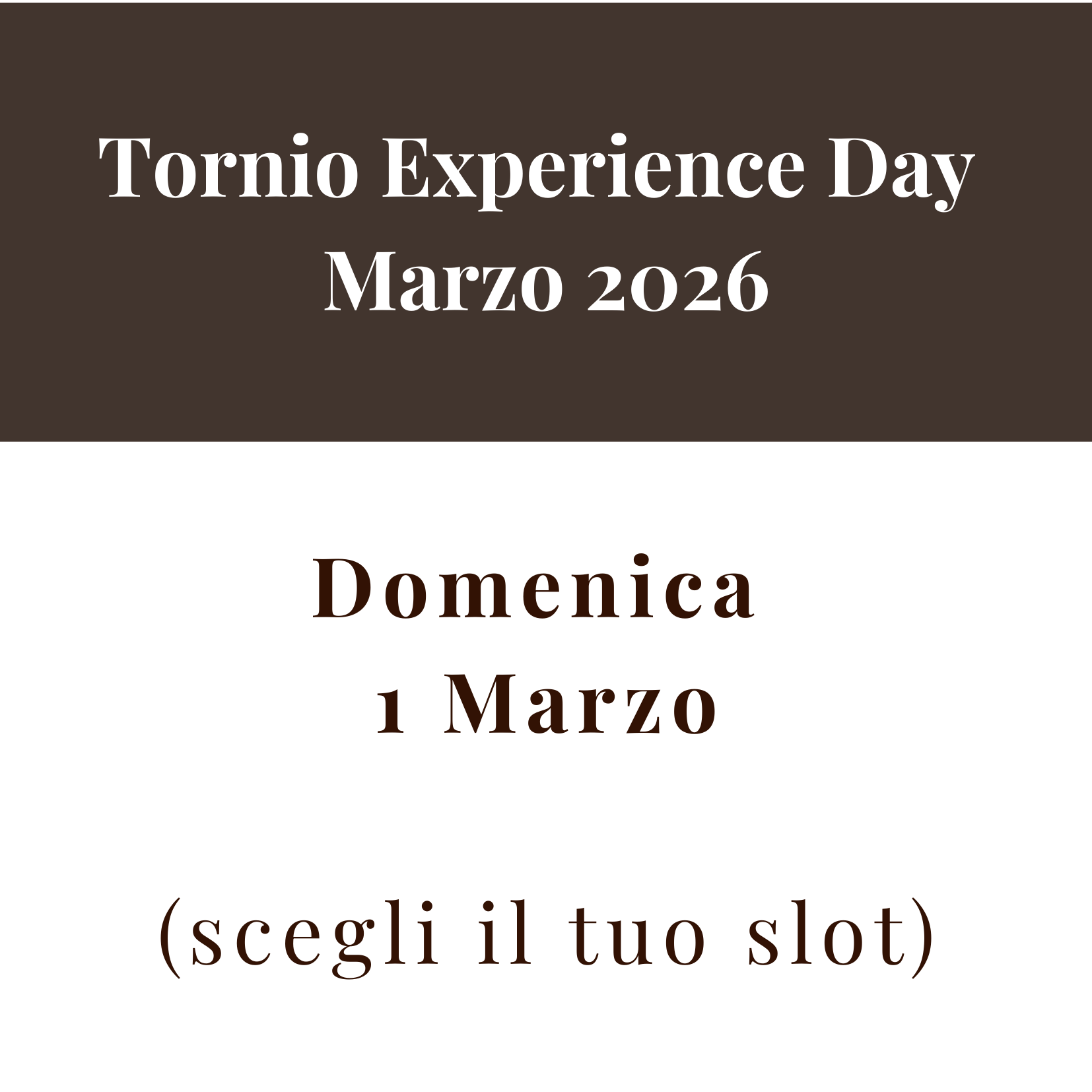 Tornio Experience Day Marzo 2026 - Domenica