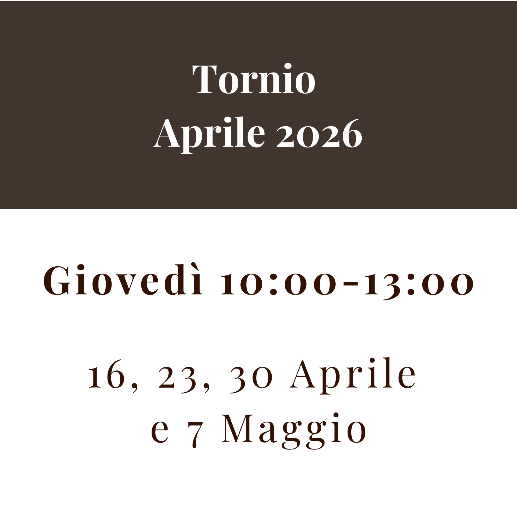 Tornio Aprile 2026 - Giovedì
