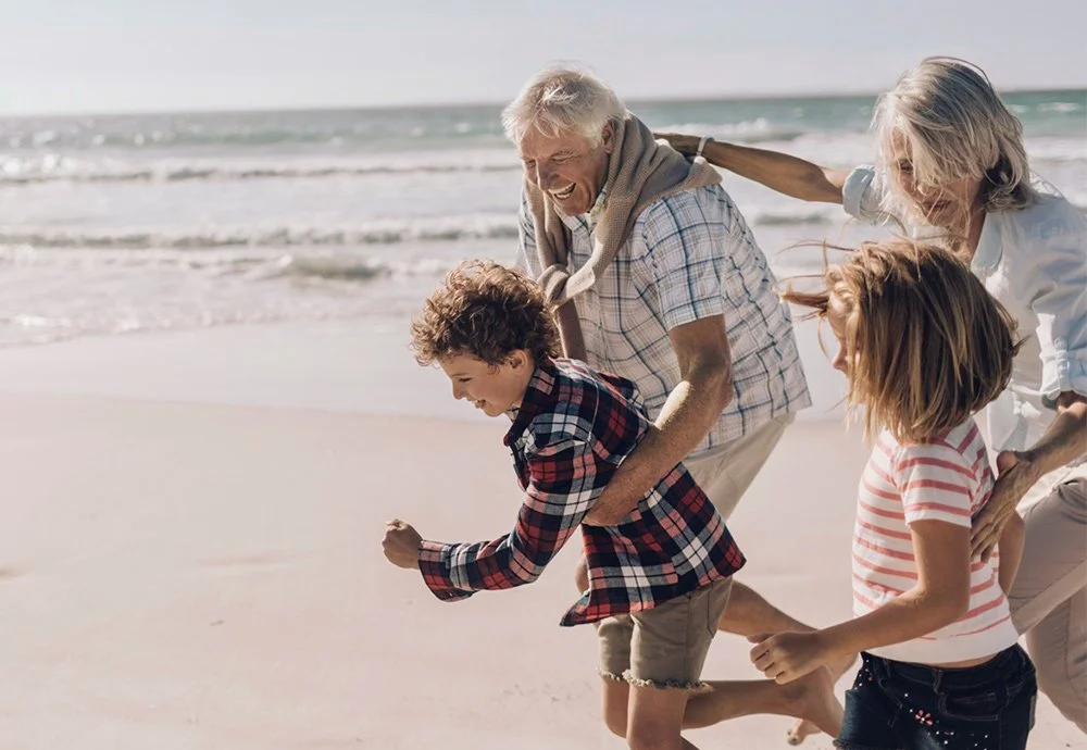 family running outside to discuss water cremation services in Redding, CA