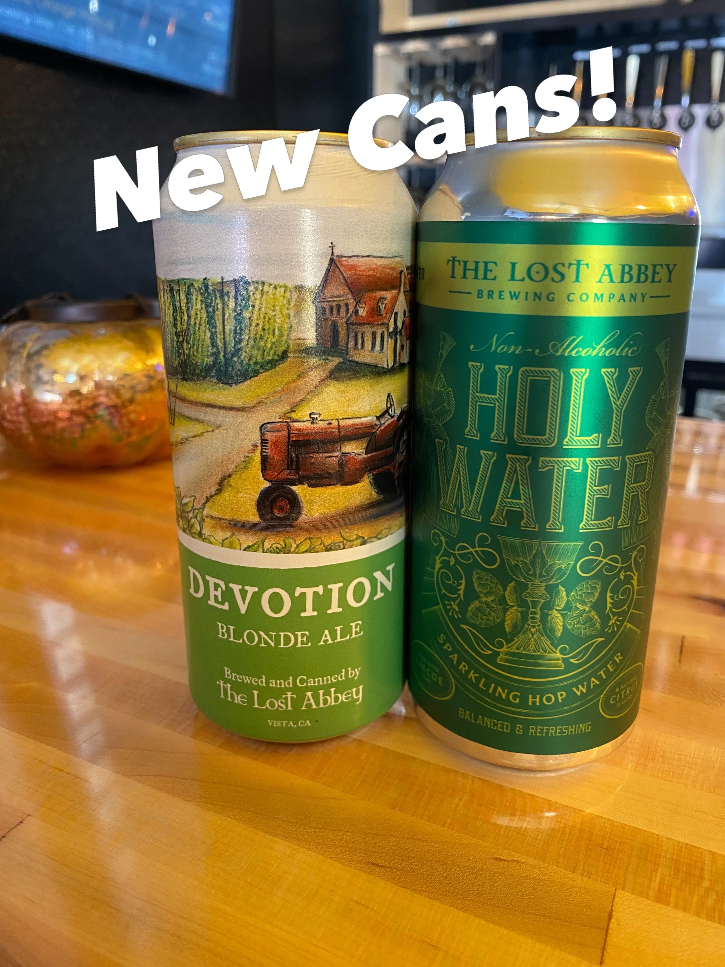 Available now!

From The Lost Abbey, Vista, CA

Devotion - 6% Belgian Blonde
Holy Water (Citrus w/ Simcoe) - N/A Sparkling Hop Water

Come and get some!

#StaySocialEscondido #lostabbey #sdbeer #drinklocal