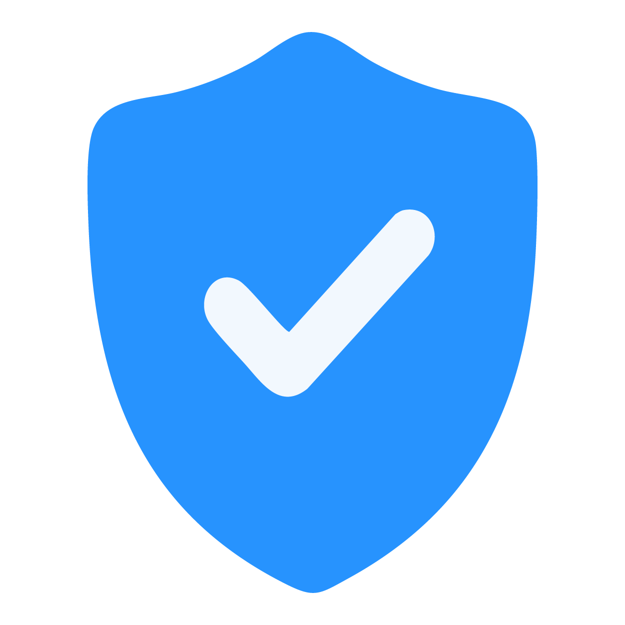 Blue shield icon with a white checkmark in the center.