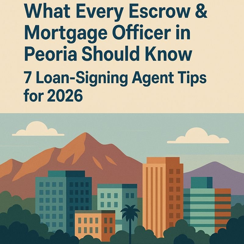 What Every Escrow &amp; Mortgage Officer in Peoria Should Know — 7 Loan-Signing Agent Tips for 2026