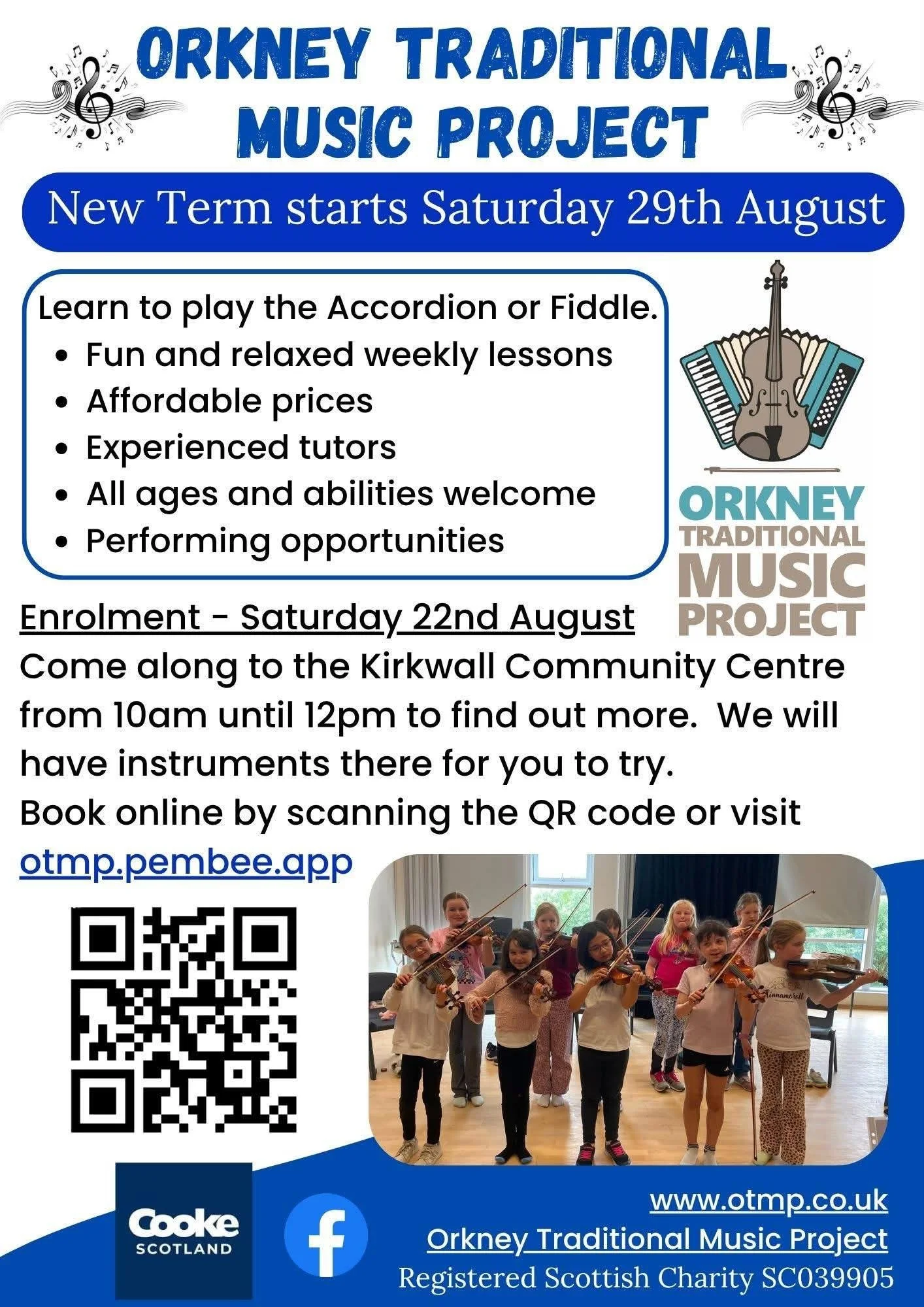 orkney Traditional Music project ENROLMENT day