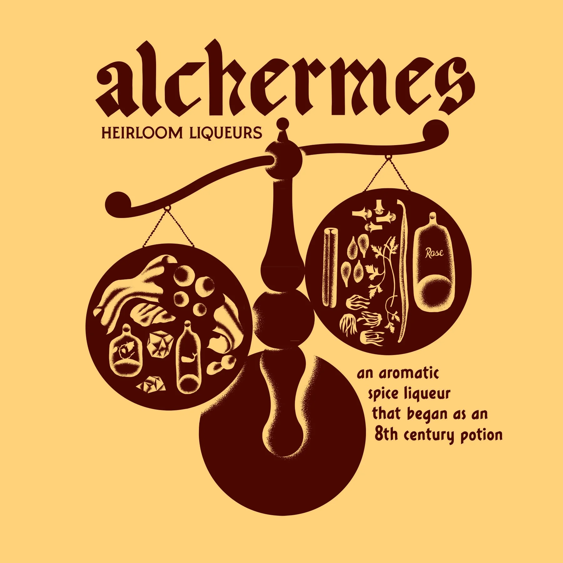 Heirloom Liqueurs Alchermes one color design