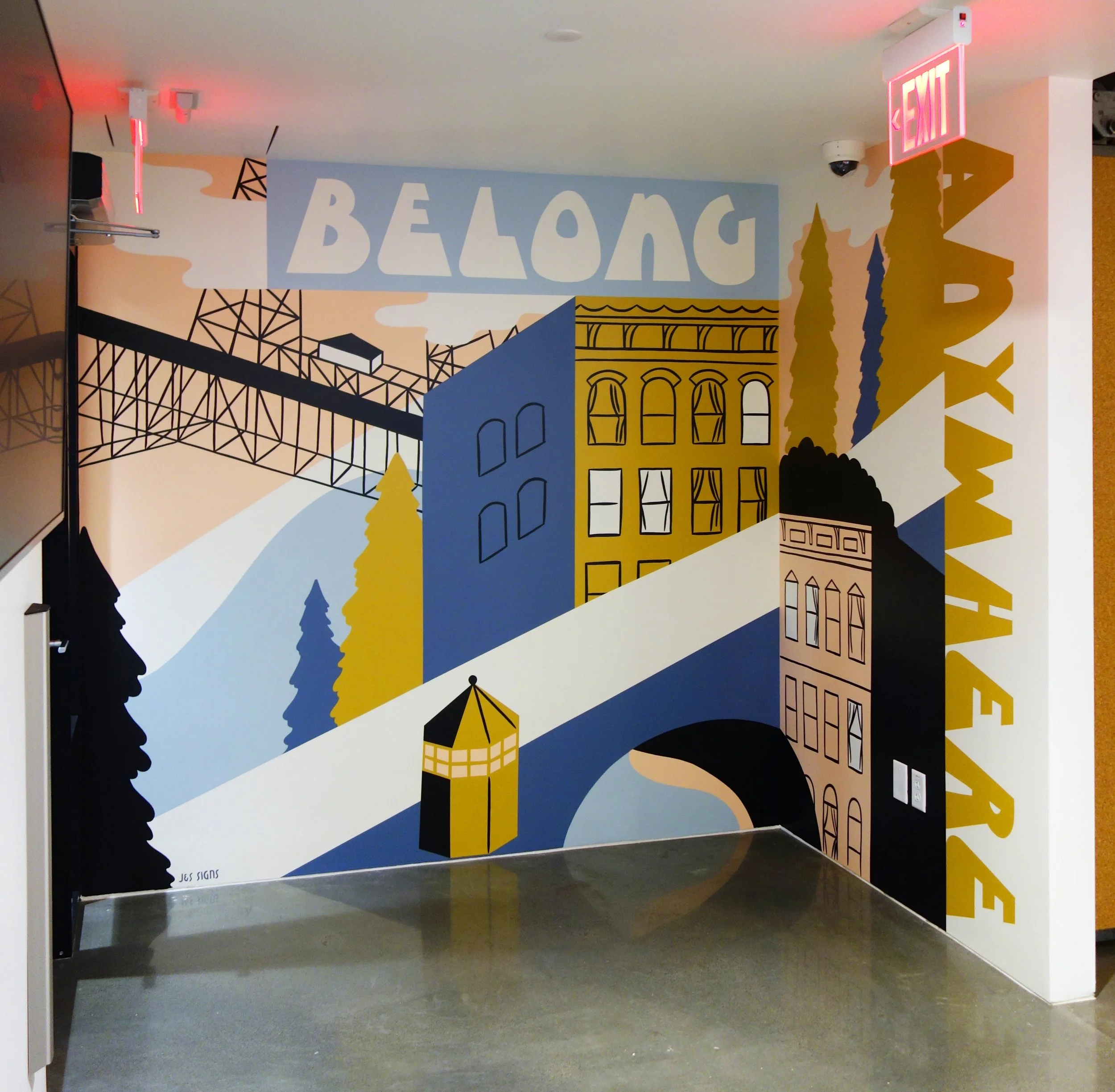 Airbnb Portland HQ mural