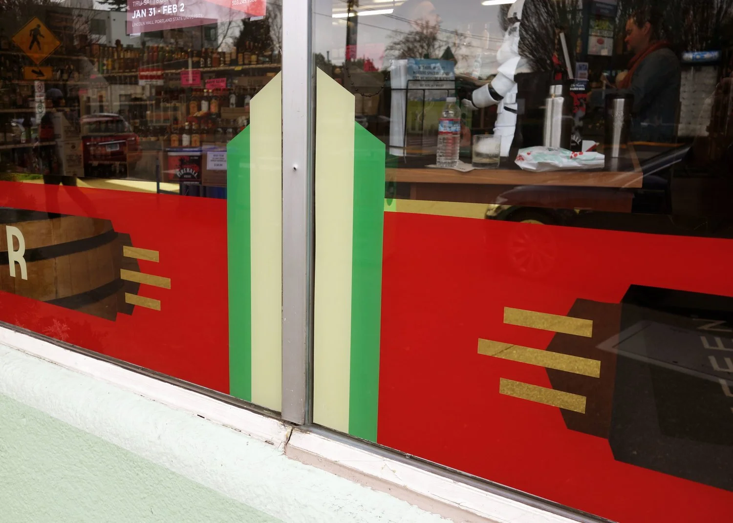 painted and gilded window detail