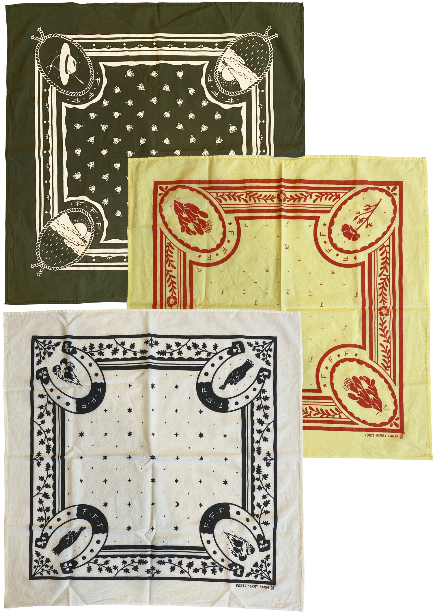 Illustrated bandanas