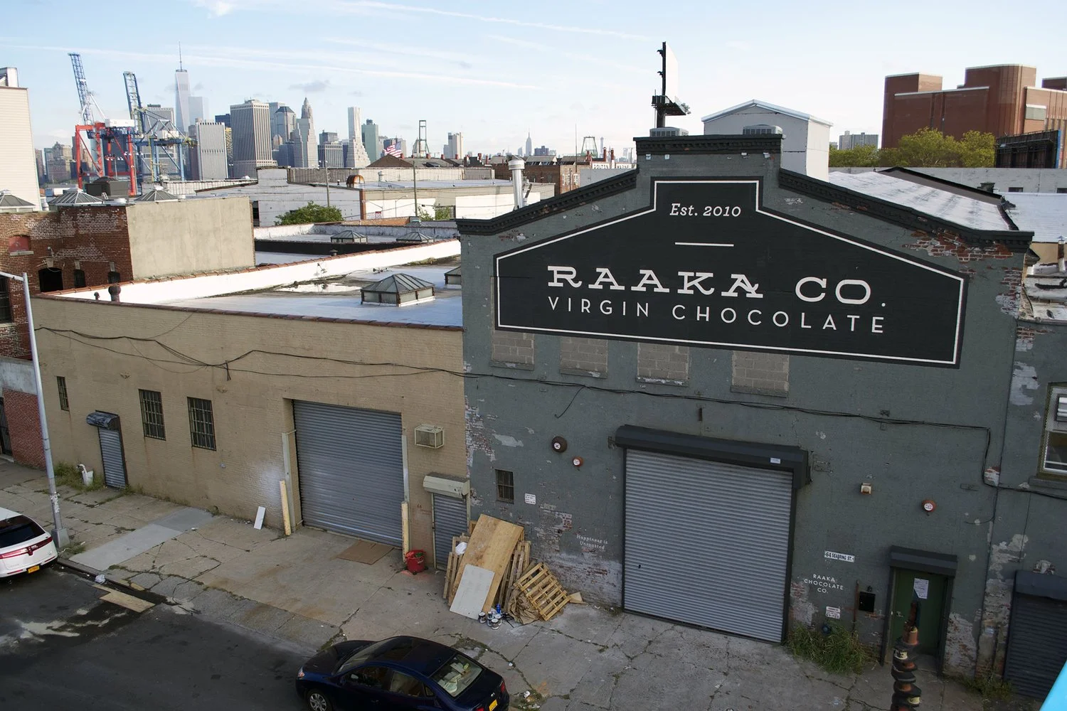 Raaka Chocolate Co painted storefront