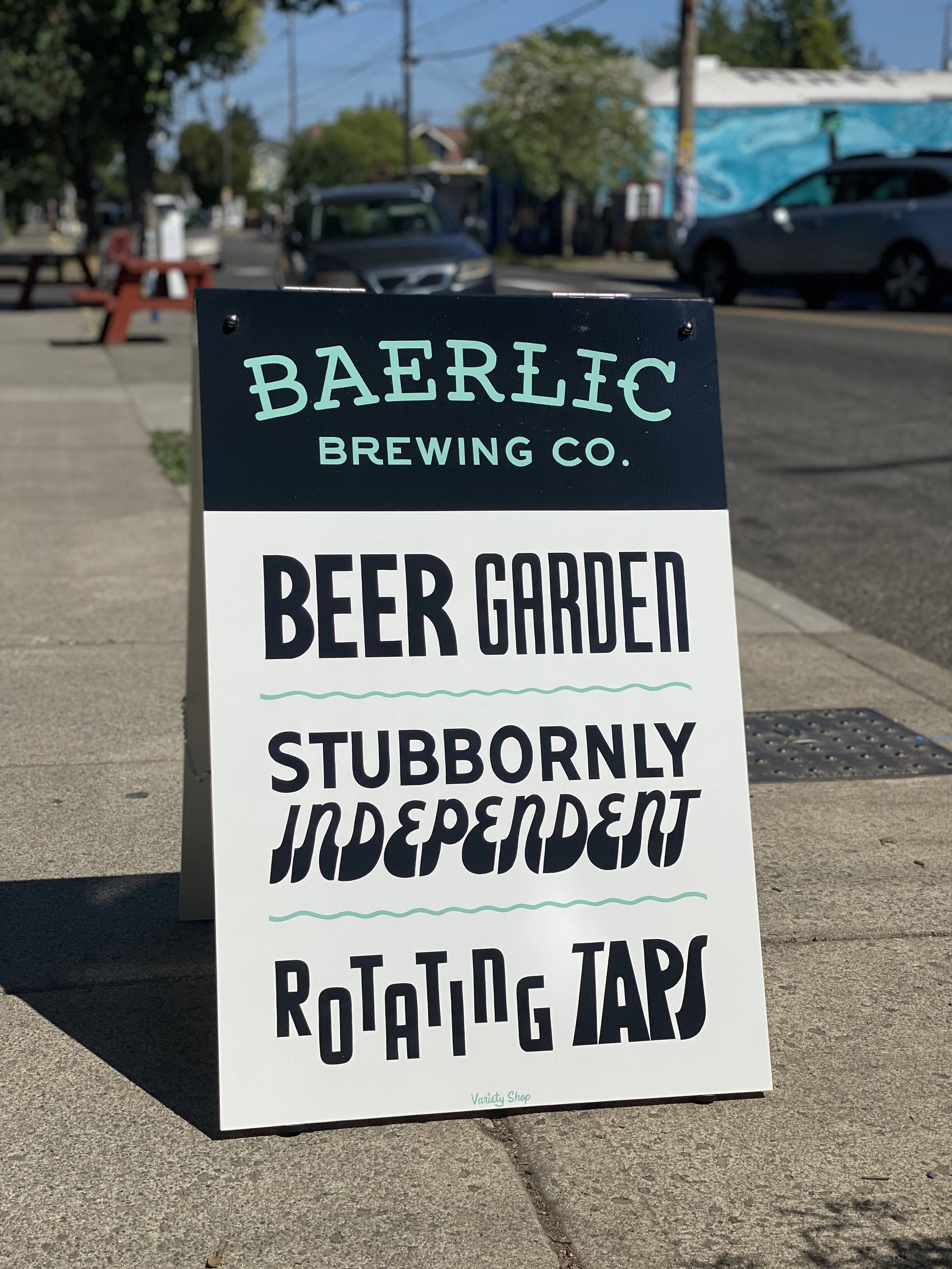 Baerlic Brewing Co sandwich board