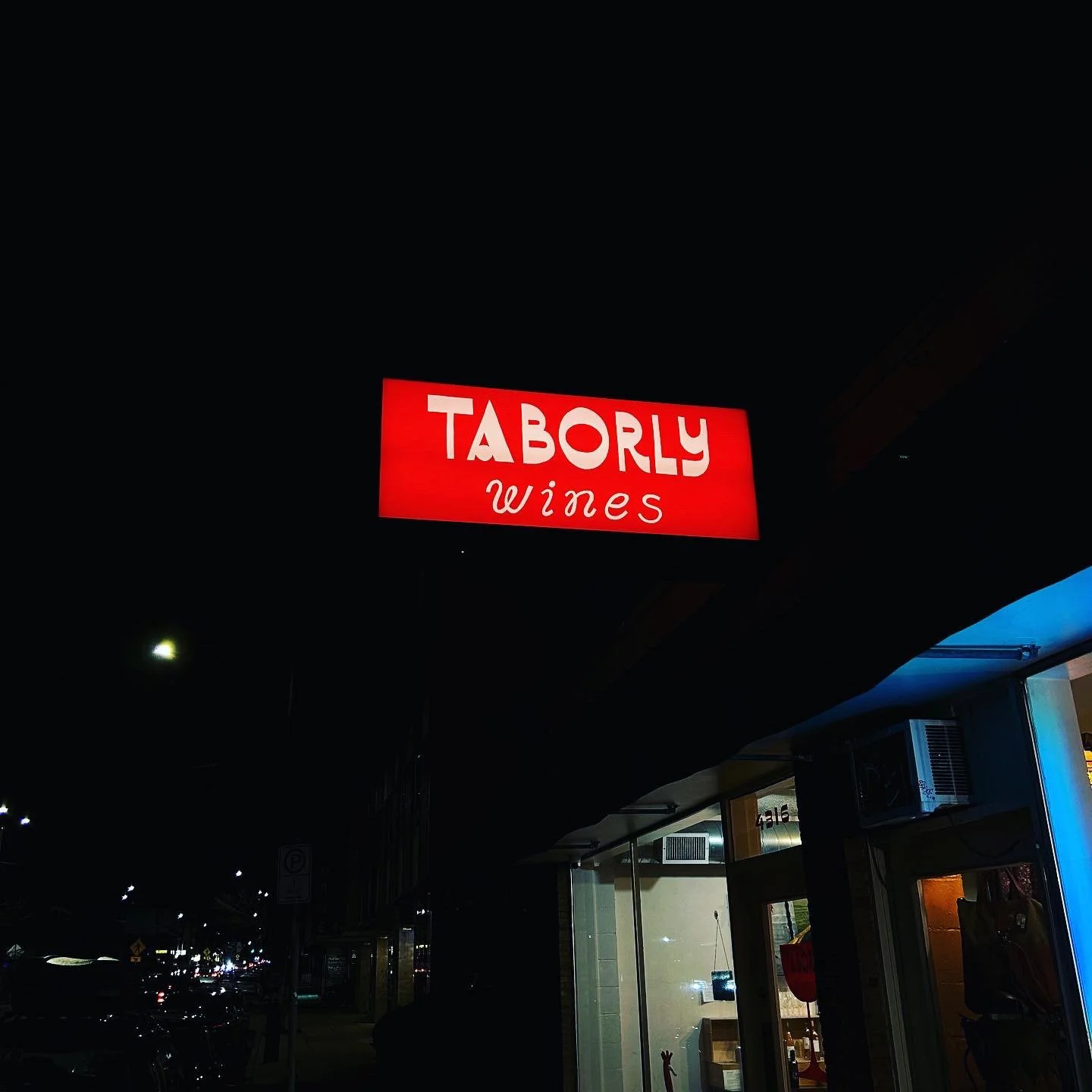 Taborly Wines light up sign
