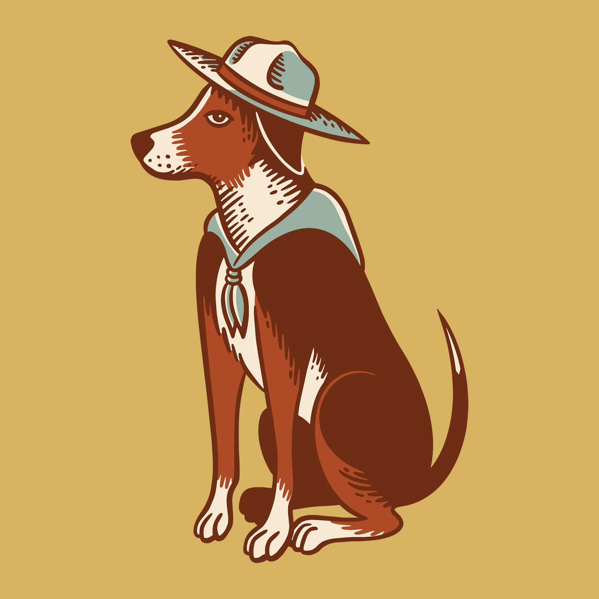 Illustrated dog mascot