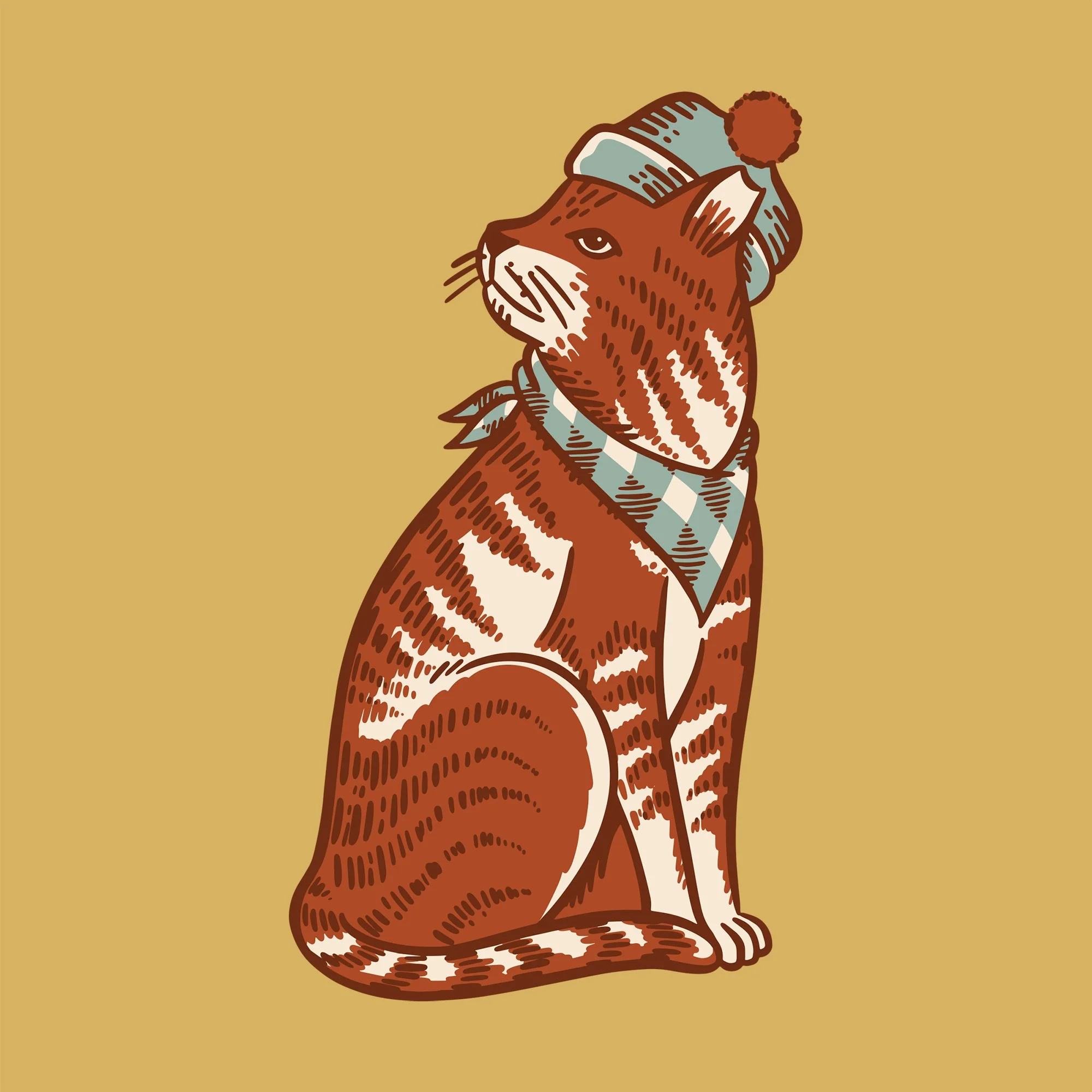 Illustrated cat mascot