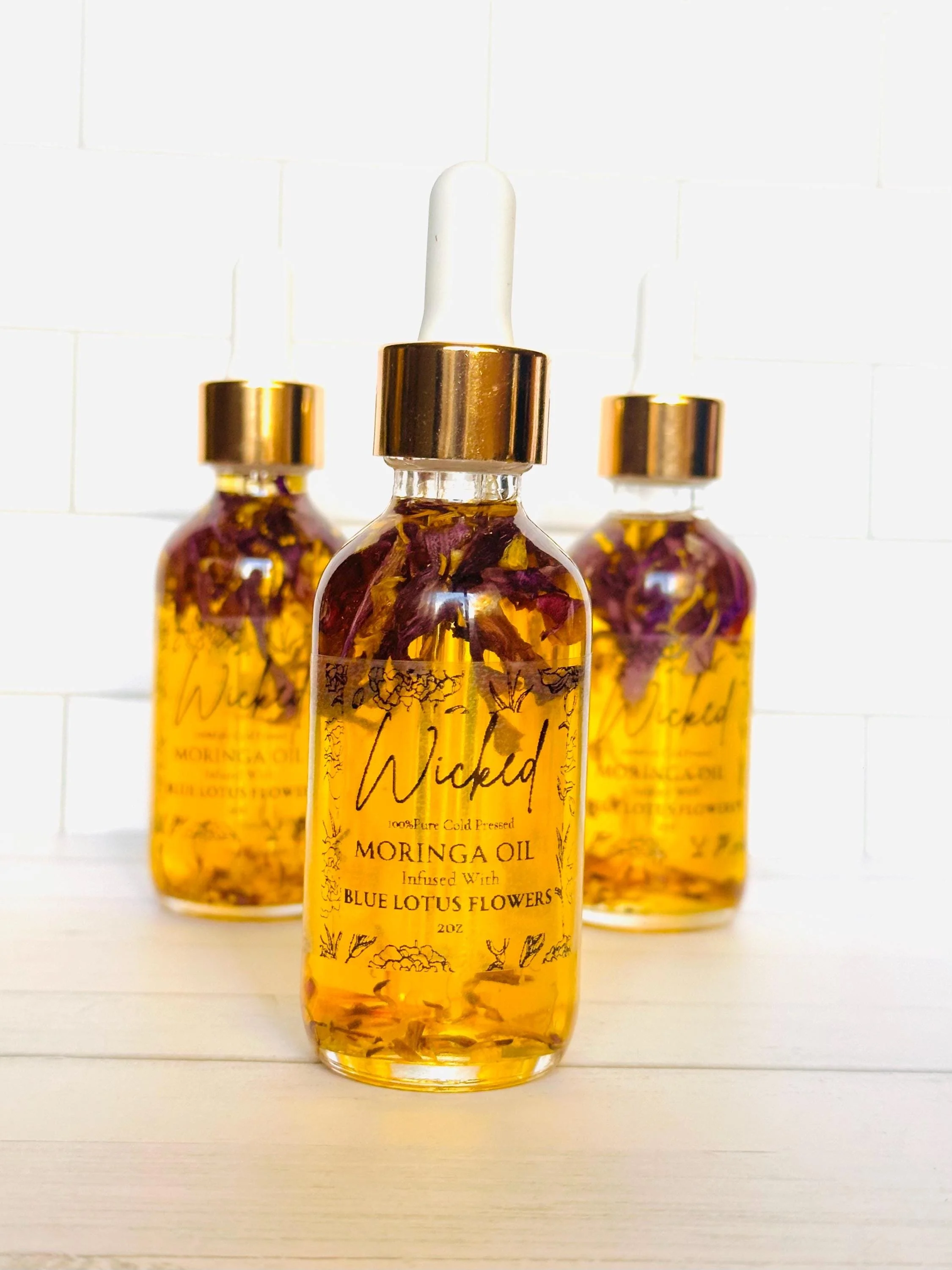 Wicked Moringa Oil/Serum/Infused with Blue Lotus Flowers/Calming/Radiant Glow