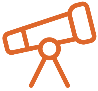Telescope mounted on a tripod, representing the financial forecast a fractional FP&A consultant can develop.