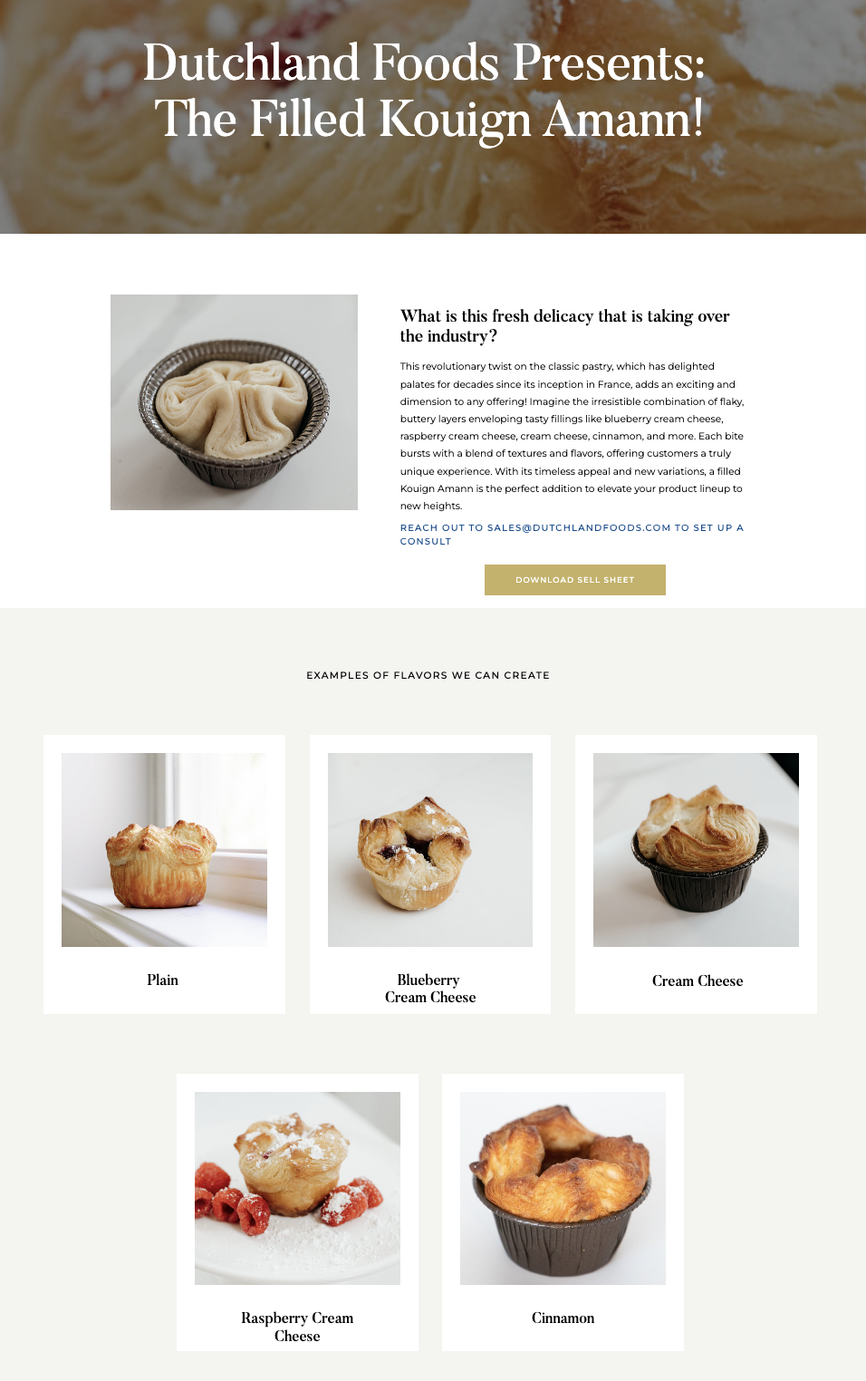 Our New Web-page for the Filled Kouign Amann!