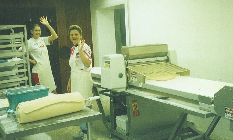 Early days making pastry dough at Dutchland Foods