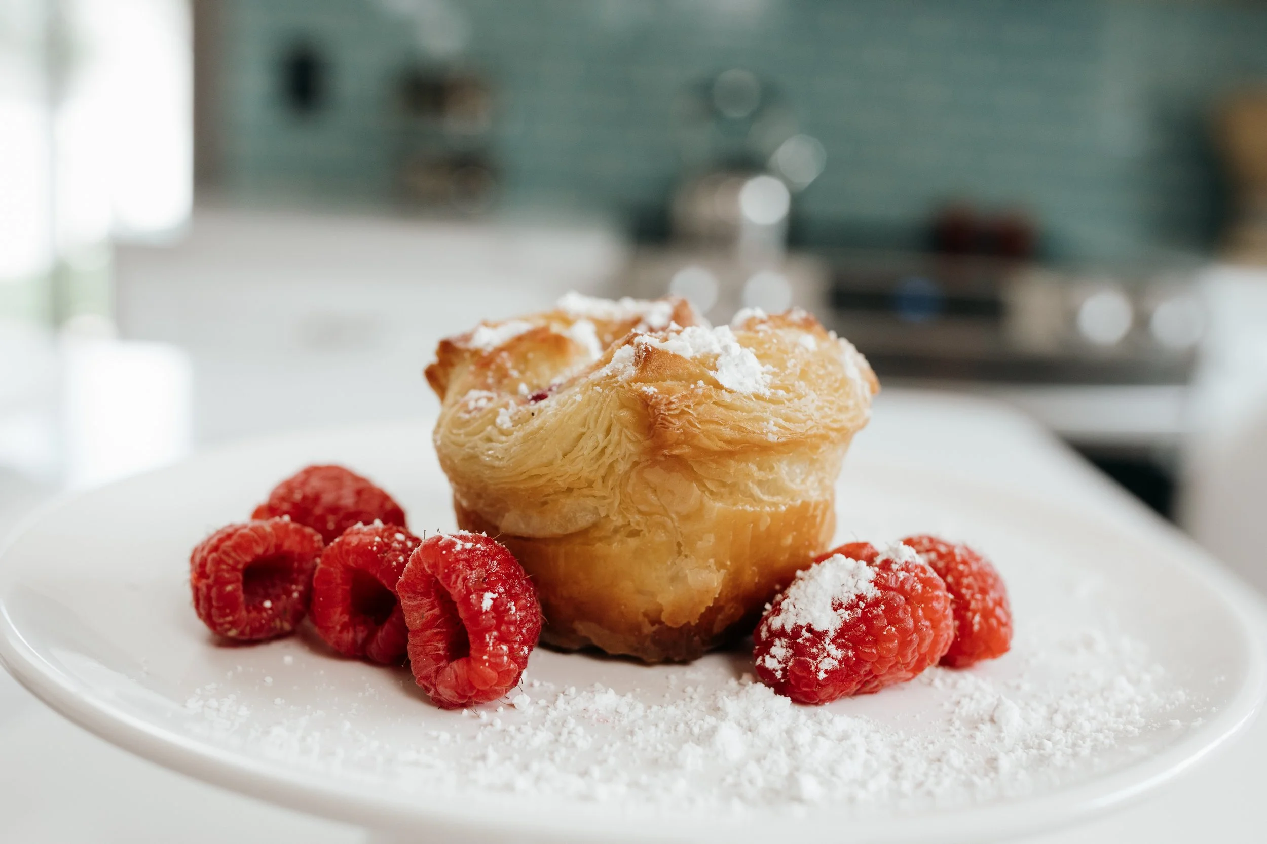 Raspberry filled Kouign Amann