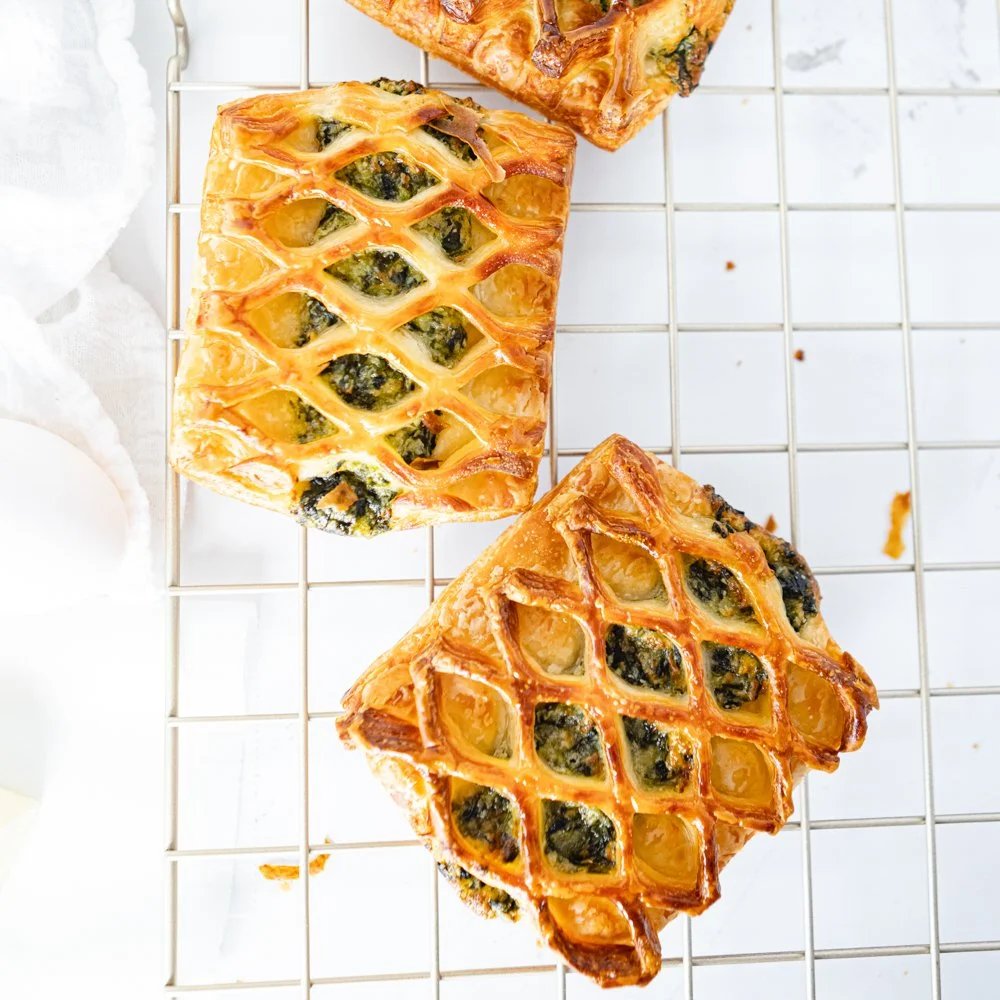 Breakfast lattice croissant filled with savory filings