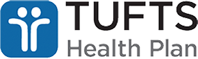 Tufts Health Plan logo with blue icon and black text