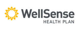 WellSense Health Plan logo with a stylized yellow sun icon and dark gray text