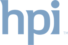 Close-up of the Hewlett-Packard (HP) logo with blue text on a white background.