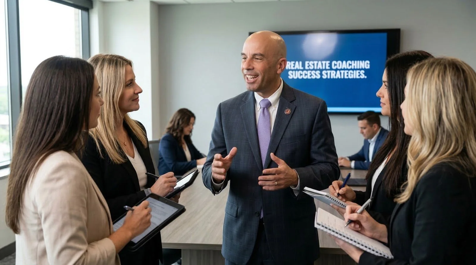 Joe Arnao meeting with a real estate agent in a coaching session about brokerage fit, leverage, and real estate business growth.