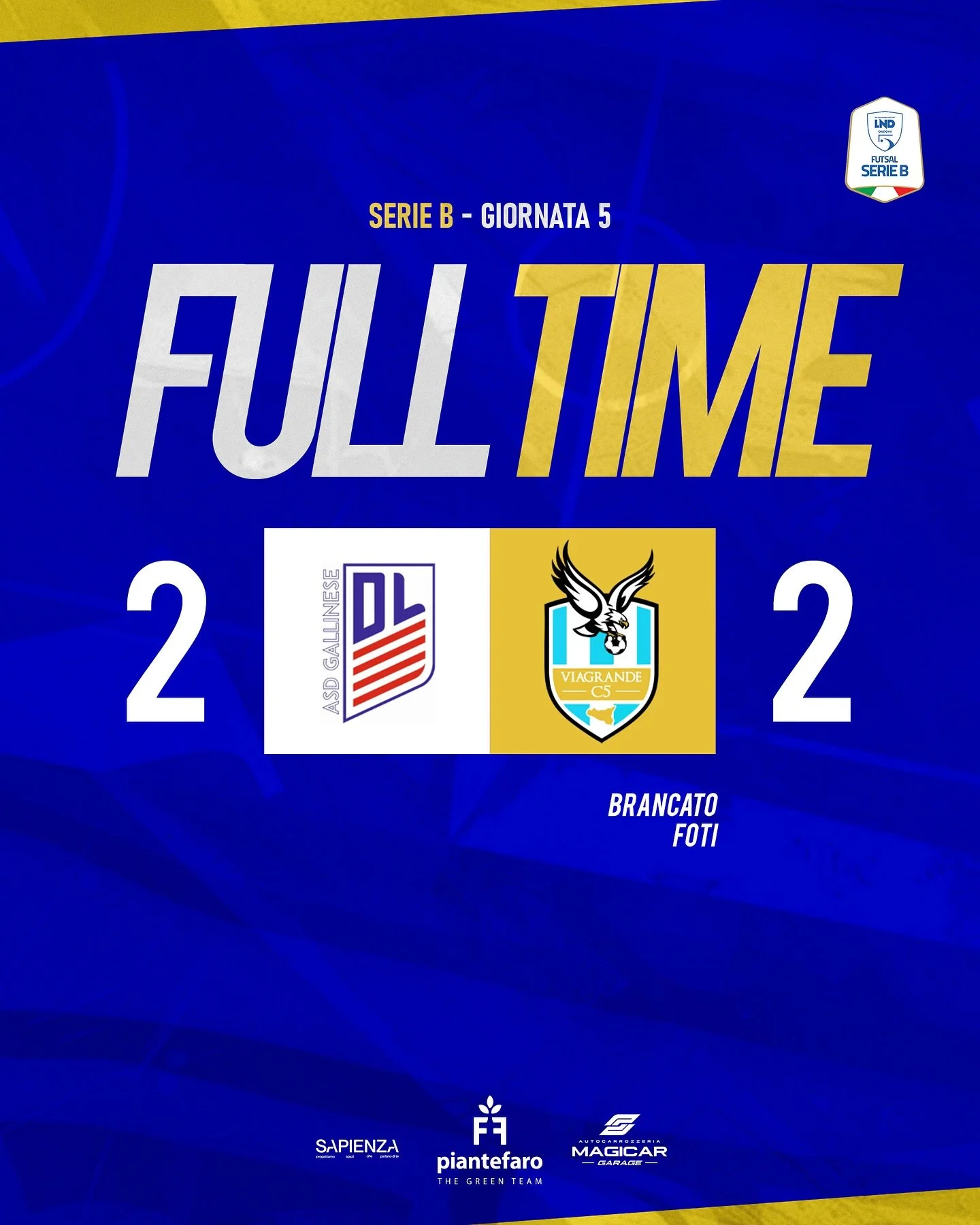 Sotto 2-0, poi due gol in trenta secondi. 
Finale da infarto, ma il tabellone dice 2-2.
Insomma&hellip; vietato al pubblico cardiopatico 💙⚡