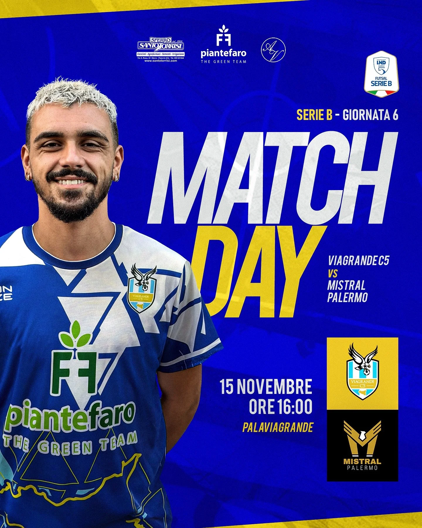 Il PalaViagrande ha un superpotere:
ci trasforma in una squadra di matti con un solo obiettivo: spingere finch&eacute; abbiamo fiato.
E a volte anche oltre 😅🔥

📅 Sabato 15 novembre, ore 16:00
⚽️ Viagrande C5 vs Mistral Palermo
Tifate forte: pi&ugr