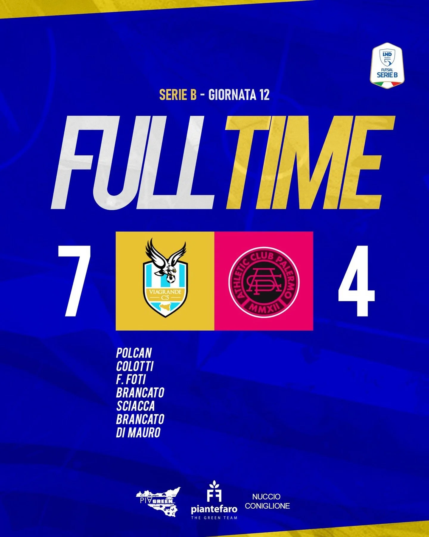 Dopo le sconfitte, serviva una risposta.
E la risposta &egrave; arrivata: 7-4 contro l&rsquo;Athletic Palermo 💥
Un Viagrande che riparte con energia nella prima giornata di ritorno 🤍💙