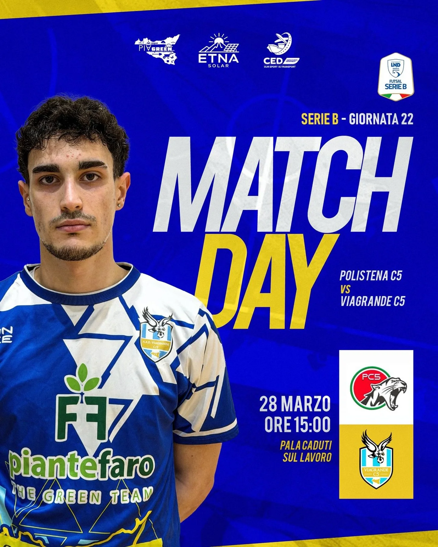 Ultima partita prima dei play out.
Sabato 28 marzo contro il Polistena C5, fuori casa.
Noi ci siamo. Sempre, a prescindere. 🔥