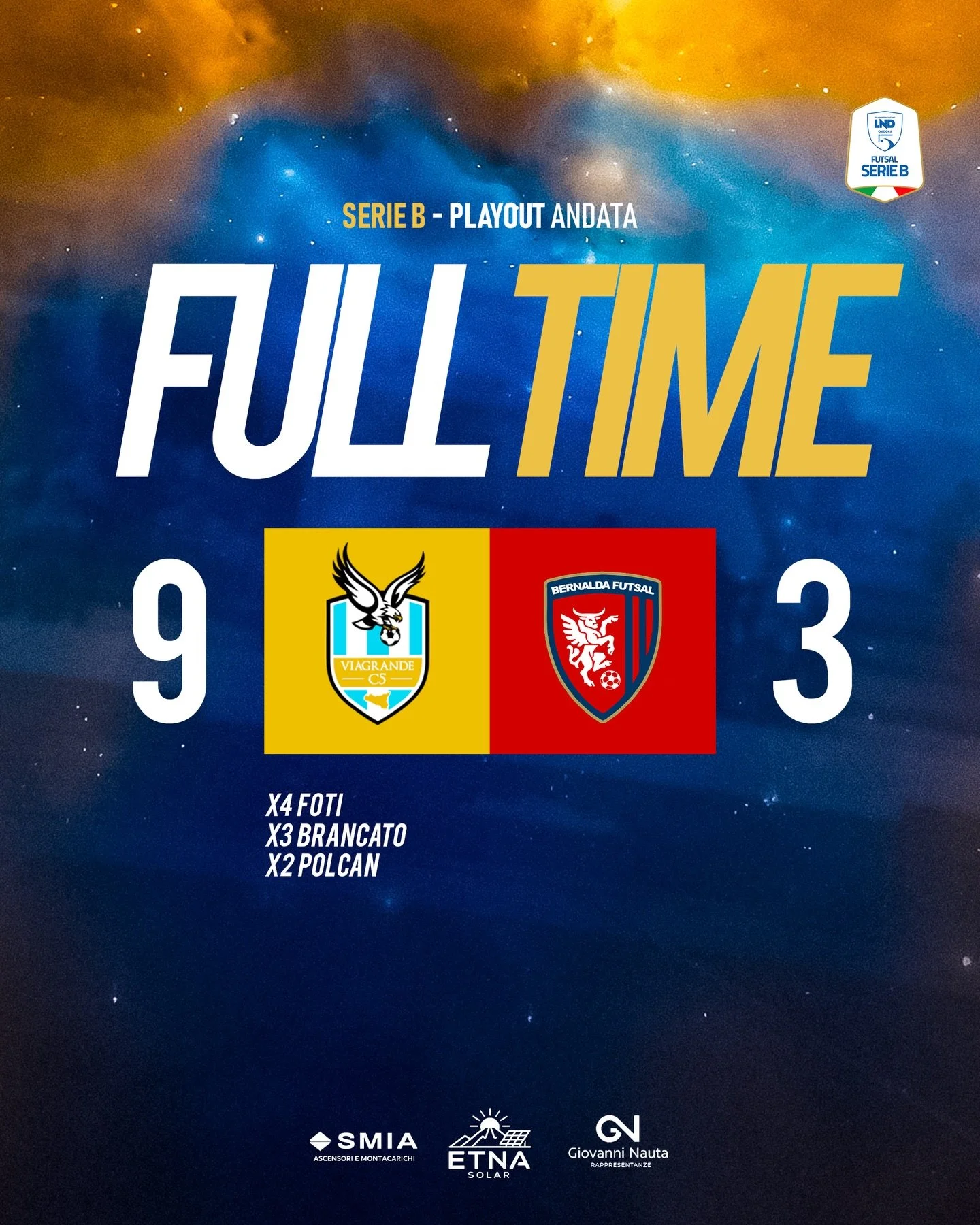 Quaranta minuti di carattere. 
9-3 e primo passo fatto. ✅

Abbiamo spinto, lottato, segnato. 
Ma guai a pensare che sia finita.

Ora testa al ritorno. 
Casa loro, stessa battaglia.

Niente cali. Niente distrazioni. 
Si chiude l&igrave;. 💪