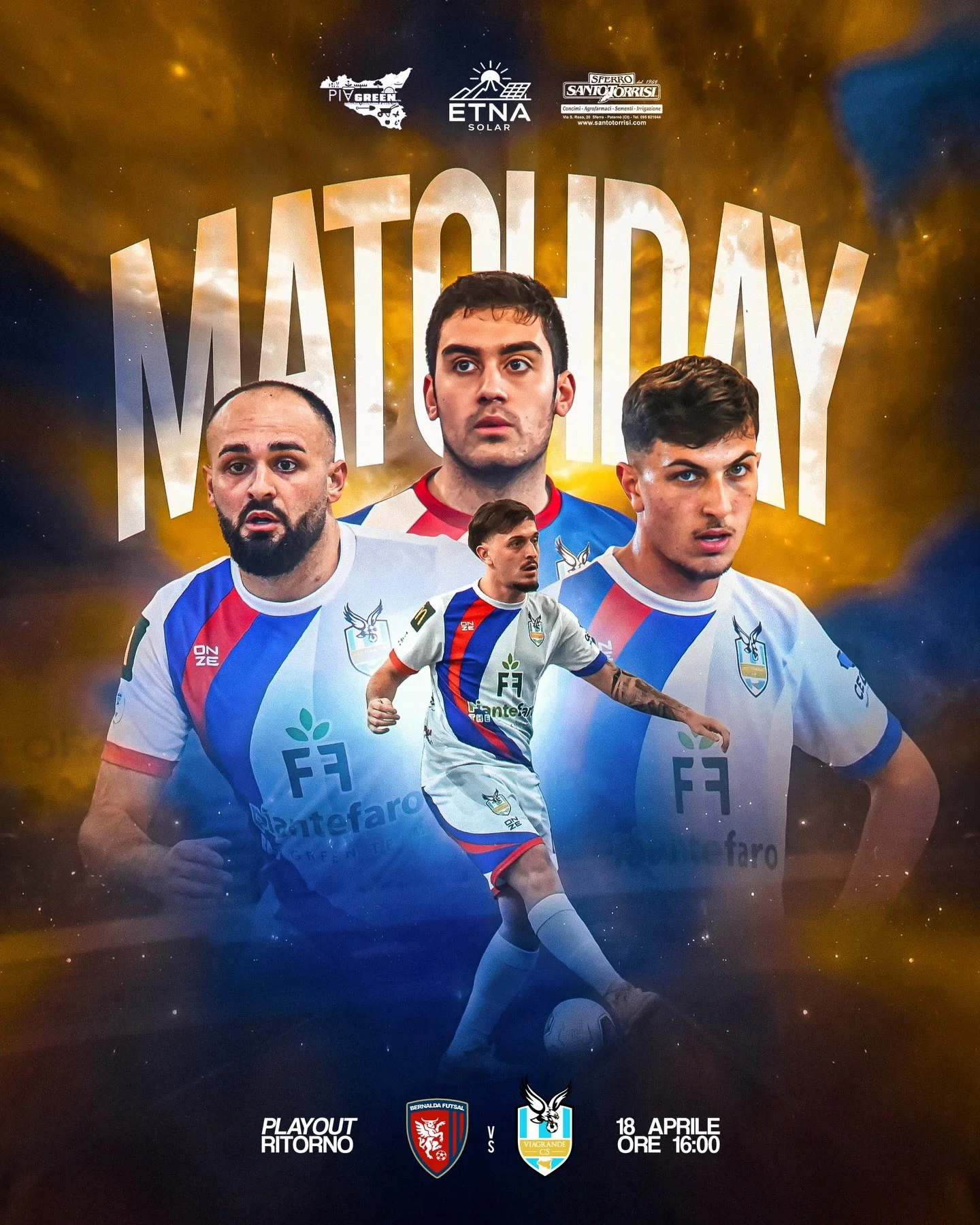 Domani si parte.
Fuori casa, dentro una partita che vale tutto.
Serviranno intensit&agrave;, lucidit&agrave; e cuore su ogni pallone.

⚔️ Bernalda Futsal vs Viagrande C5
🏆 Playout ritorno
📅 18 aprile | Ore 16:00

Tutti dalla stessa parte.