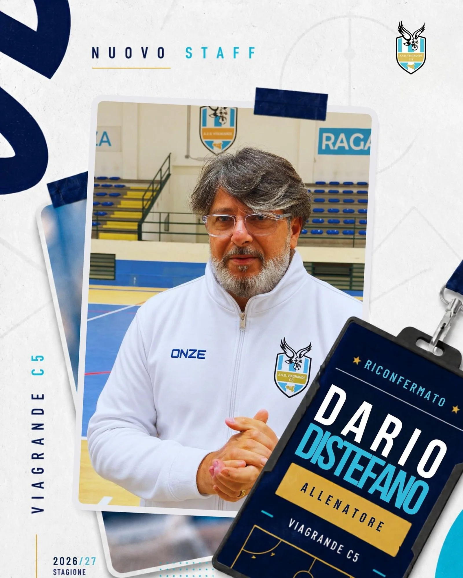 Si riparte insieme.

Anche per questa stagione sar&agrave; Dario Distefano a guidare la Prima Squadra del Viagrande C5.

Una scelta di continuit&agrave; e fiducia, nel segno del lavoro iniziato e della voglia di crescere ancora, passo dopo passo, con