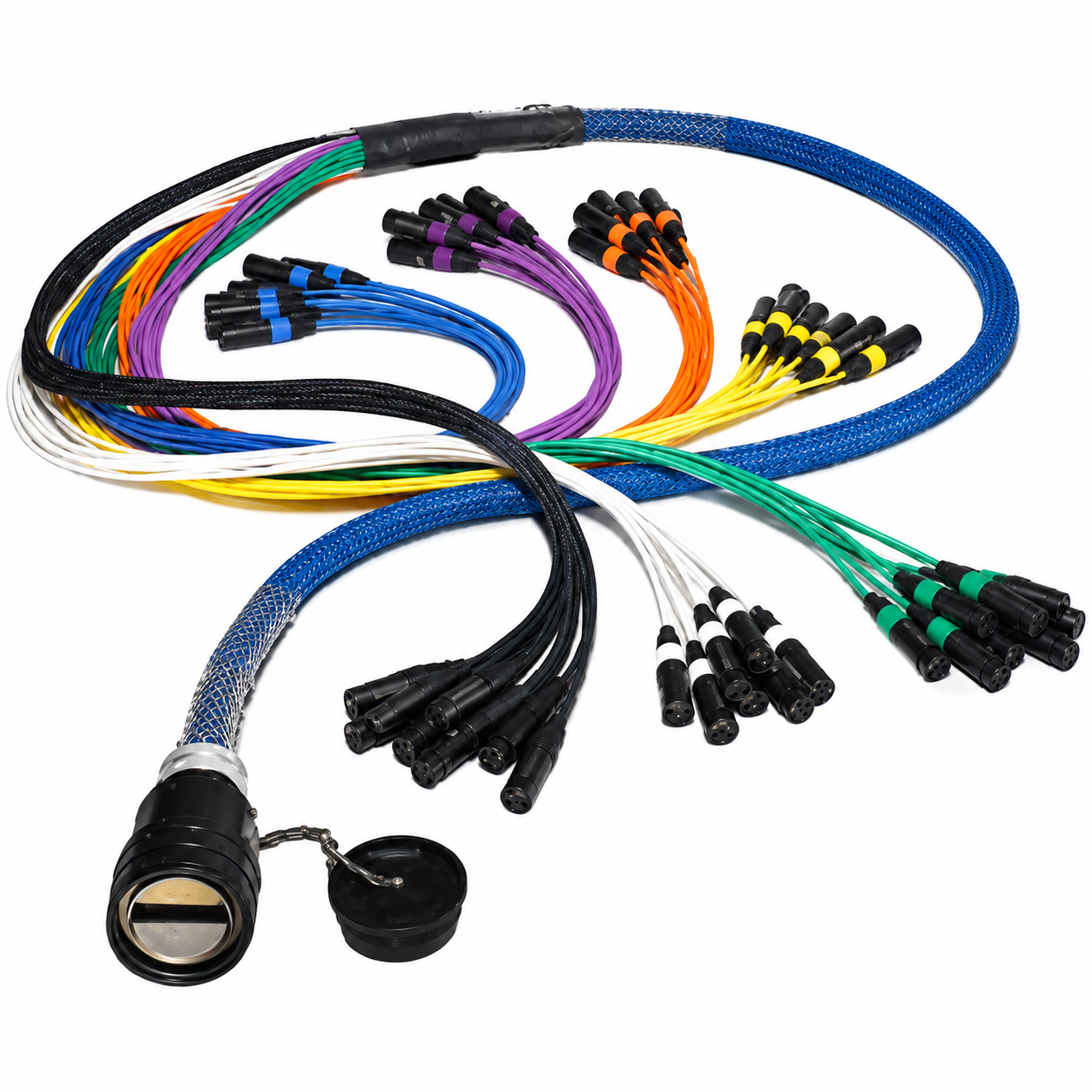 Whirlwind FM328XLW3CRP025SS 40ch Concert Splitter Snake W3IRP to 32 x 8 Fanout 10ft