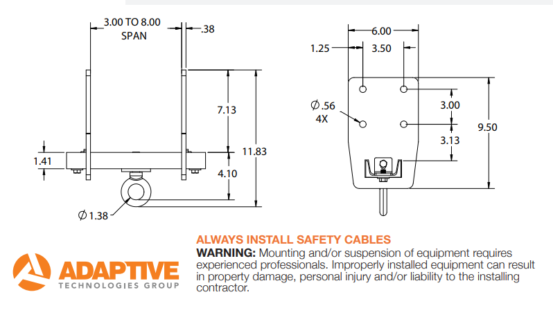Adaptive Technologies BC-W3-8-9 Wood Beam Clamp