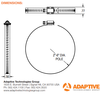 Adaptive Technologies ATM FLY-WA PM-BAND-20S Pole Mount Band Kit