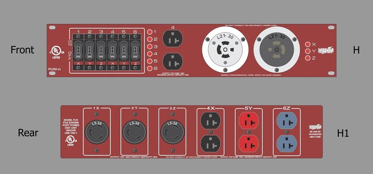 Whirlwind PLR2-H1 30A Power Distro Breaker Power Pak L2130 to LS30 and Duplex