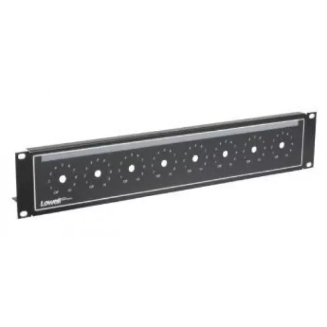 Lowell LVC8P-ID-2 19" 2U Rack Mount Panel Punched for 8 Volume Controls