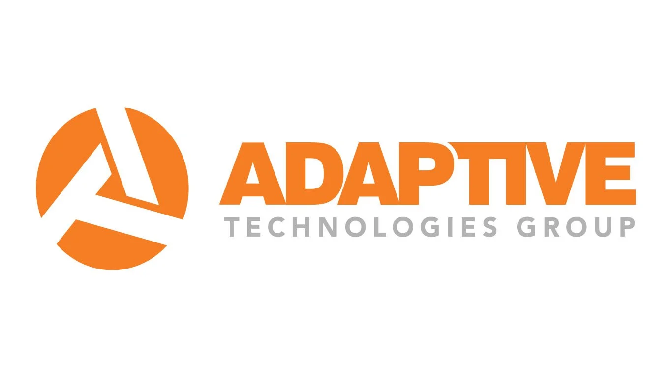 Logo of Adaptive Technologies Group featuring an orange stylized circular symbol and the company name in orange and gray text.