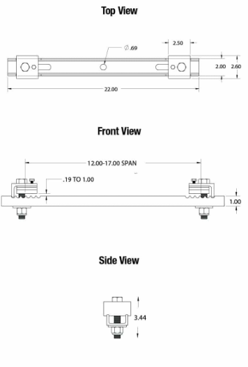 Adaptive Technologies BC12-17-0 12 to 17 Inch Beam Clamp