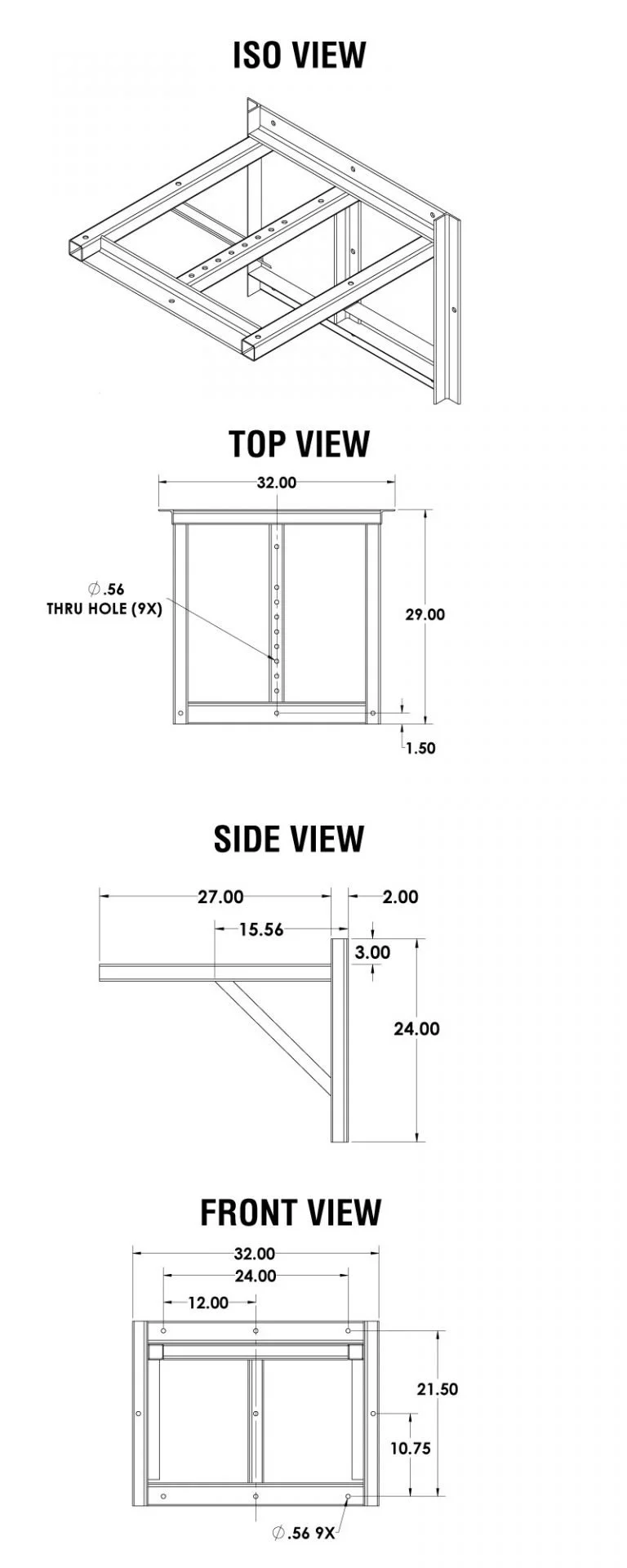 Adaptive Technologies SAS-500-WM Line Array Speaker Mount