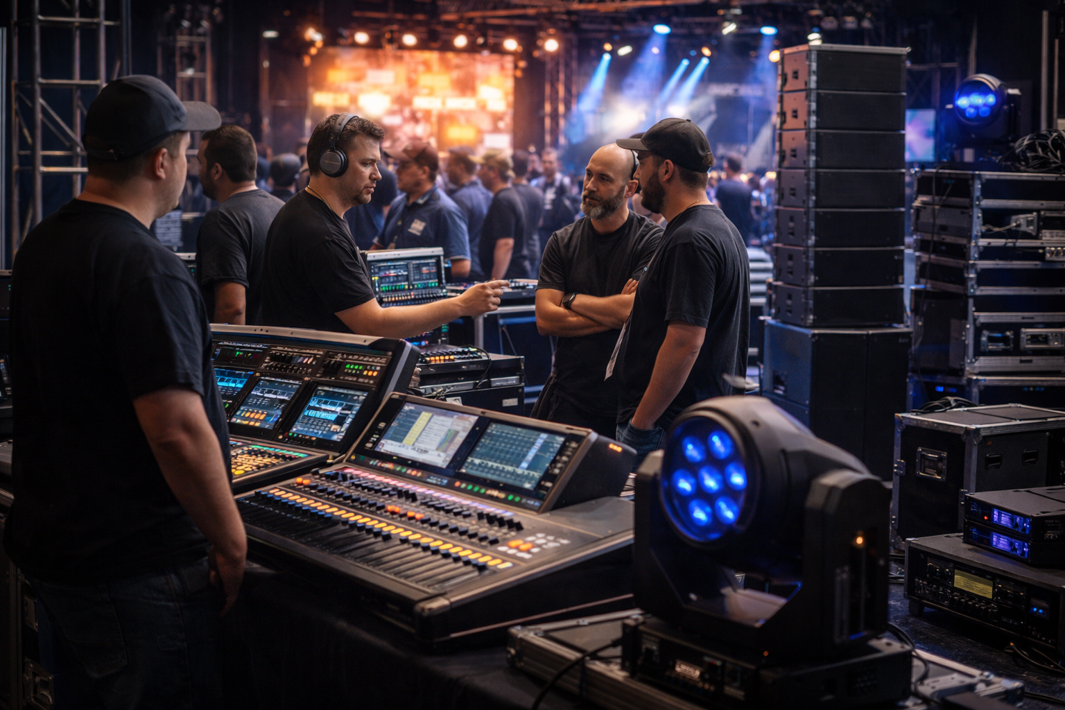 Mixing console at pro audio event