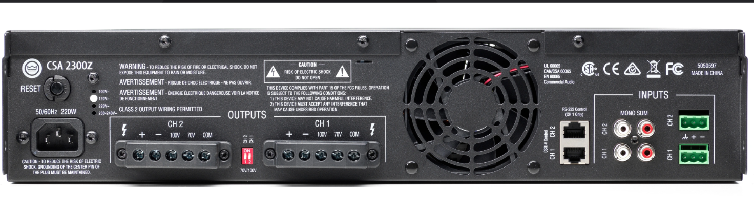 JBL CSA2300Z 2-Channel 300W Power Amplifier