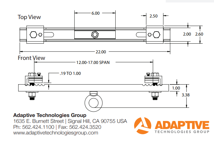 Adaptive Technologies BC12-17 Beam Clamp 1 Ton Capacity