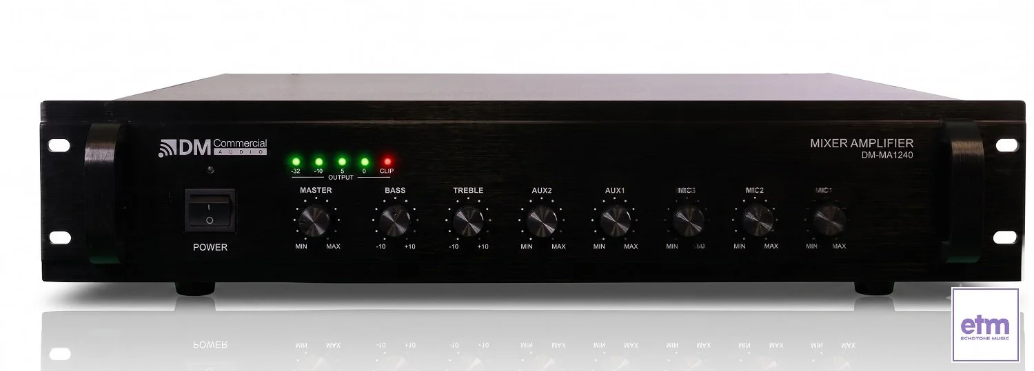 Dynamic Media DM-MA1240 Commercial Audio Mixer Amplifier 240watts 5yr Warranty