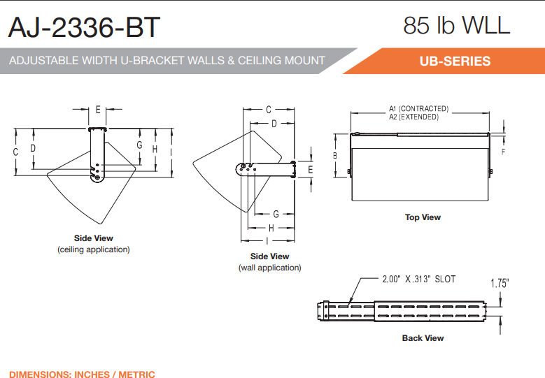 Adaptive Technologies AJ-2336-BT Adjustable Width Wall