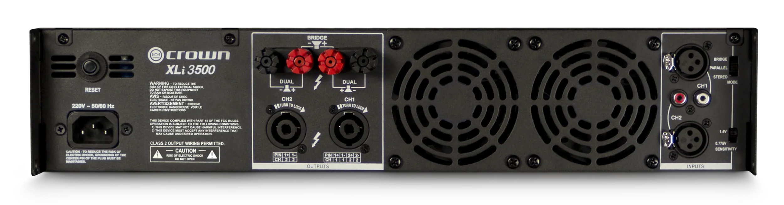Crown XLI3500 2 Channel Audio Stereo Power Amplifier 1350 Watts at 4ohm